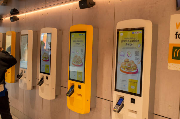 Self Service Machine At McDonalds Restaurant At Amsterdam