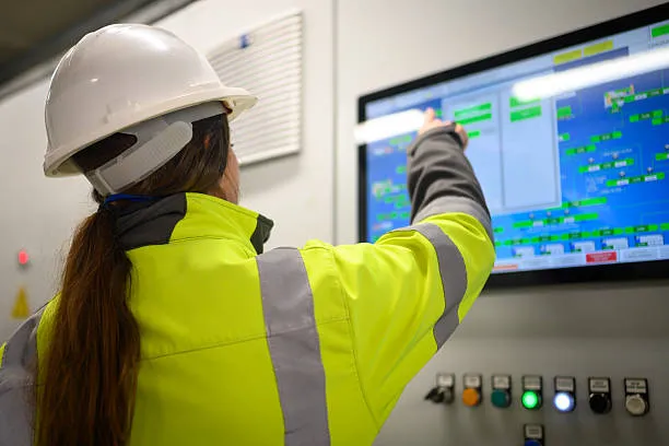 Caucasian Female Worker Supervising Recycling Process