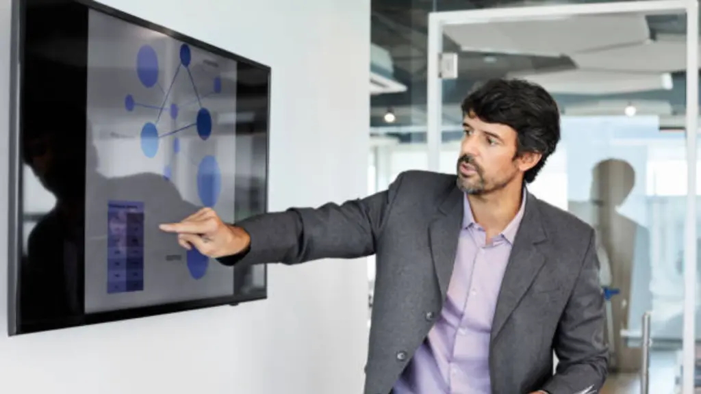 Male Entrepreneur Giving Presentation In Office