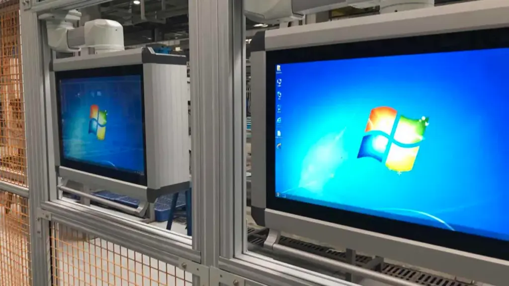 Industrial Touch Panel PCs Installed In A Factory Production Line